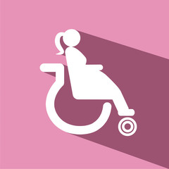 Maternity on wheelchair vector