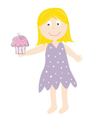 Girl Holding Cupcake