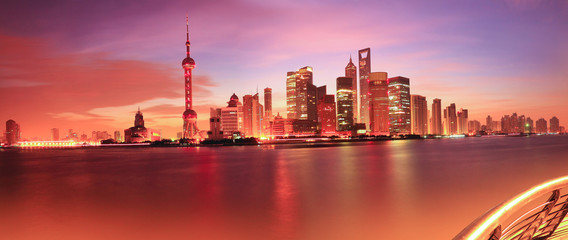 Shanghai skyline at dawn