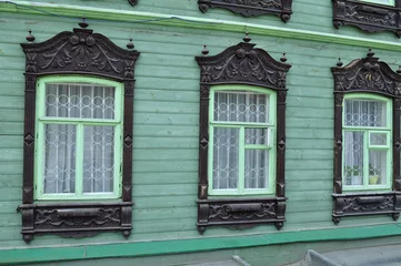 Fototapete  Künstlerisches Denkmal Fenster eines architektonischen und historischen Denkmals für Tjumen, H