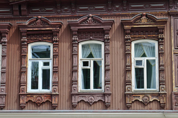 Windows of an architectural and historical monument to Tyumen, 
