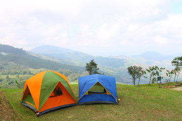 camping on mountain