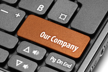 Our Company. Orange hot key on computer keyboard