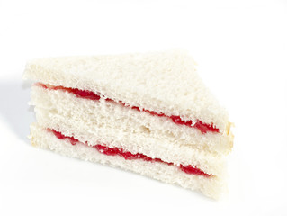 Delicious  stacked Bread and Jam isolated in white background