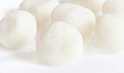 Fototapeta na wymiar Delicious Indian Sweets, Rosogolla isolated in white