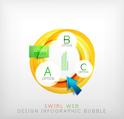 Swirl web design infographic bubble - flat concept