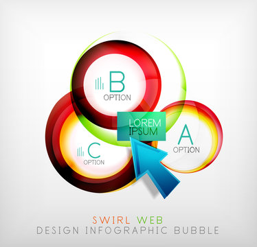 Swirl web design infographic bubble - flat concept