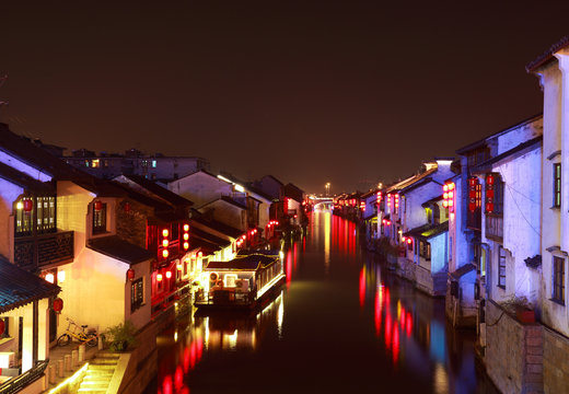 The Grand Canal from Beijing to Hangzhou at night