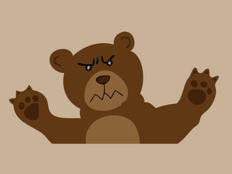 Angry brown bear