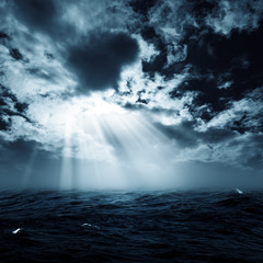 New hope in the stormy ocean, abstract environmental backgrounds