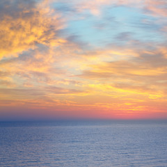 Beautiful sunset above the sea