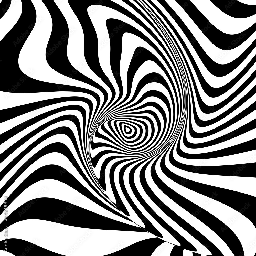 Wall mural Design monochrome swirl movement illusion background