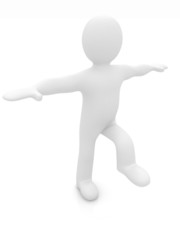 3d man isolated on white. Series: morning exercises - flexibilit