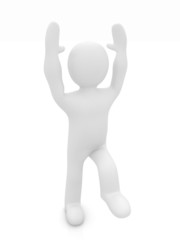 3d man isolated on white. Series: morning exercises - flexibilit