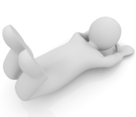 3d man isolated on white. Series: morning exercises - flexibilit