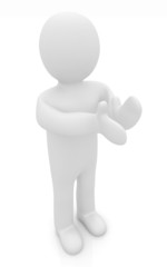 3d man isolated on white. Series: human emotions - clapping
