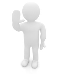 3d man isolated on white. Series: human emotions - greeting 