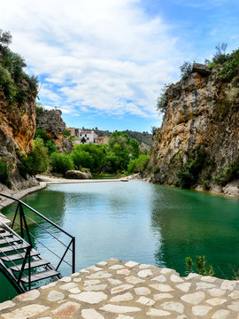 Bolbaite River and Waterfall, Near Ontinyent, Valencia, Spain