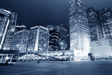 square with night modern building background