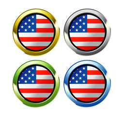United State of America country flag button
