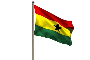 Fototapeta na wymiar Digitally generated ghana national flag