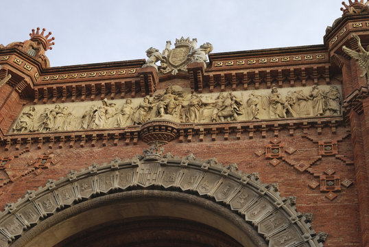 Detail on Arc de Triomf. Barcelona. Spain