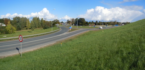 Fototapeta na wymiar Panorama of road junction