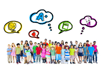 Fototapeta premium Large Group of Multiethnic Children School Activities