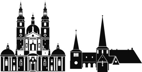Fototapeta premium Fulda_Deutschland_Skyline_Silhouette
