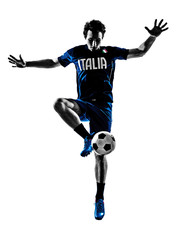 Fototapeta na wymiar italian soccer players man silhouettes