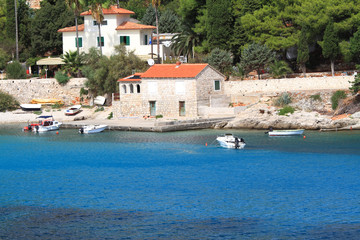 Turquoise sea in Croatia Vis Island