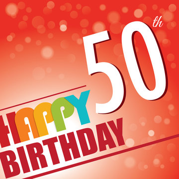 50th Birthday retro party invite/template.Bright/colorful