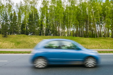 Car in motion