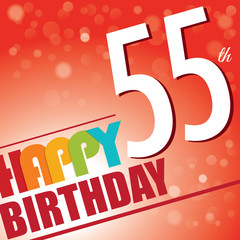 55th Birthday retro party invite/template.Bright/colorful
