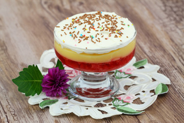 Strawberry trifle dessert