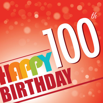 100th Birthday retro party invite/template.Bright/colorful