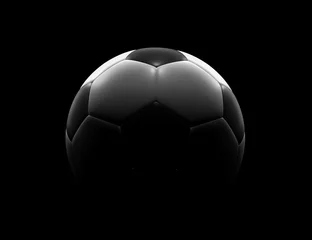 Papier Peint photo Sports de balle Ballon de football sur fond noir