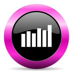 graph pink glossy icon