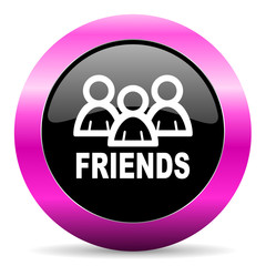 friends pink glossy icon