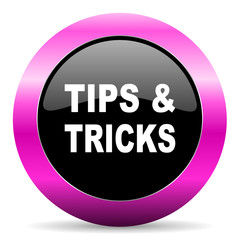 tips tricks pink glossy icon