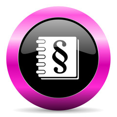 law pink glossy icon