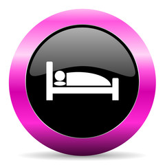 hotel pink glossy icon