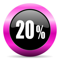 20 percent pink glossy icon