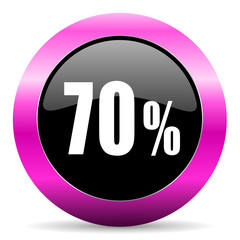 70 percent pink glossy icon