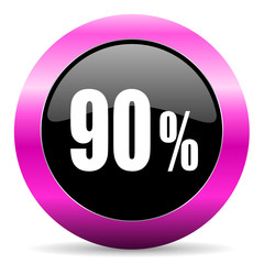 90 percent pink glossy icon