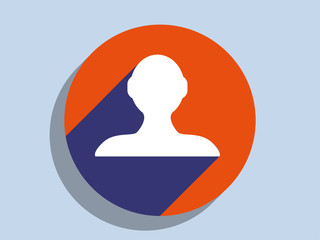 Flat long shadow icon of businessman