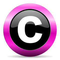 copyright pink glossy icon