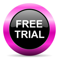 free trial pink glossy icon