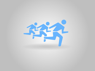 Flat icon of running mans