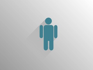 Flat long shadow icon of businessman